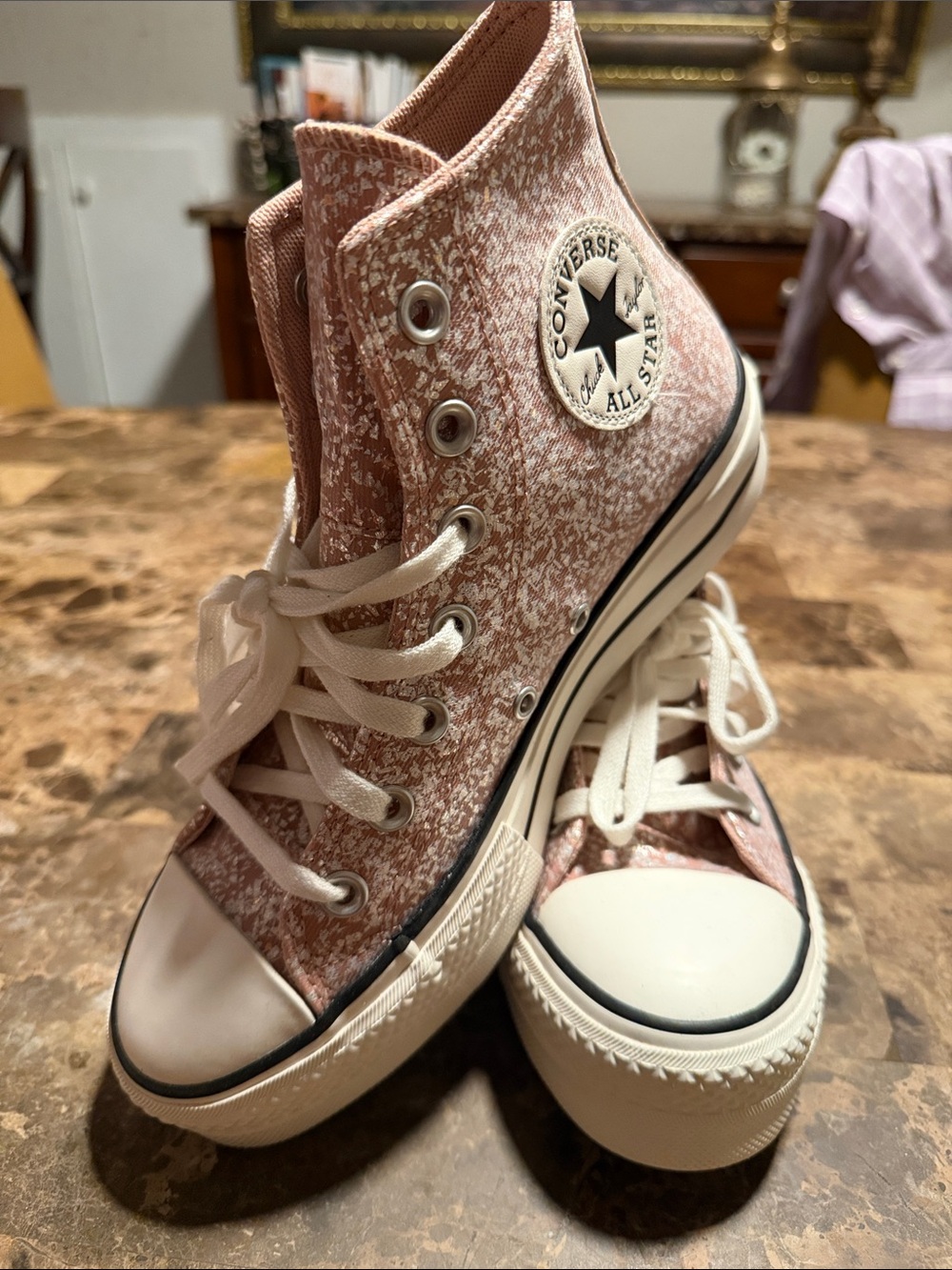 Converse High Top Sneakers in Blush Speckle